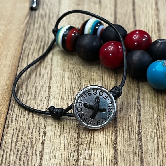 Women’s Fossil Brand Red/Brown/Turquoise Beaded Jewelry Set - Picture 10 of 12